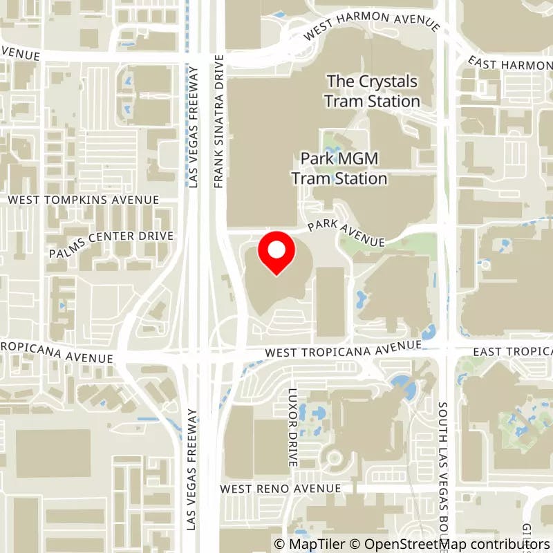 Map of T-Mobile Arena's location