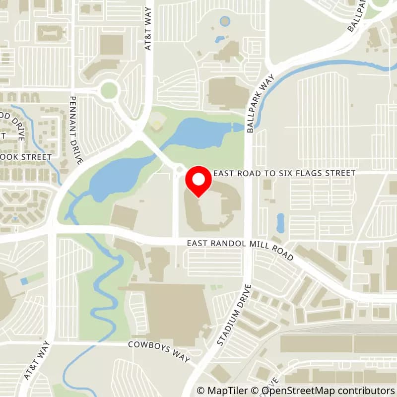 Map of Choctaw Stadium's location