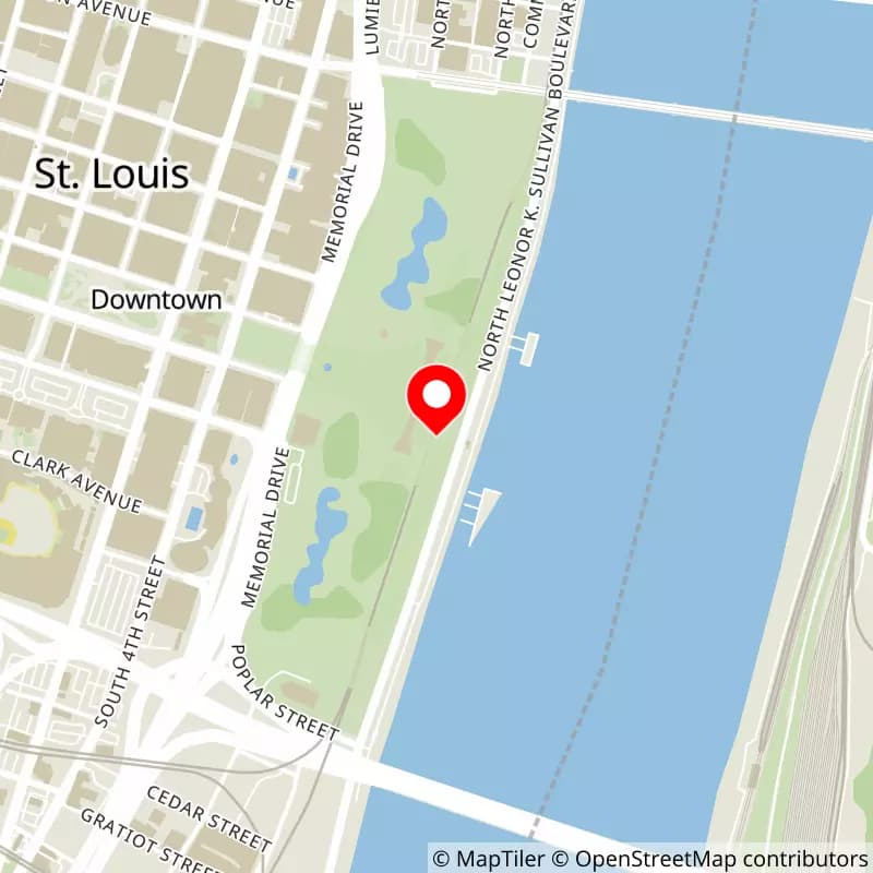 Map of Busch Stadium's location