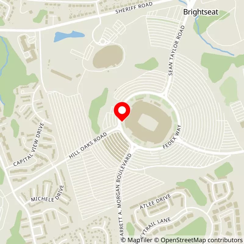 Map of Northwest Stadium's location