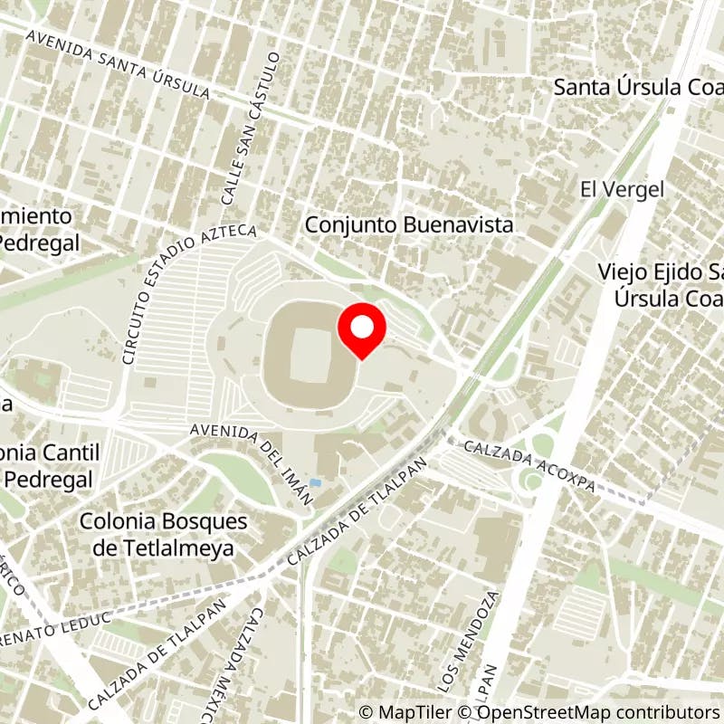 Map of Estadio Azteca's location