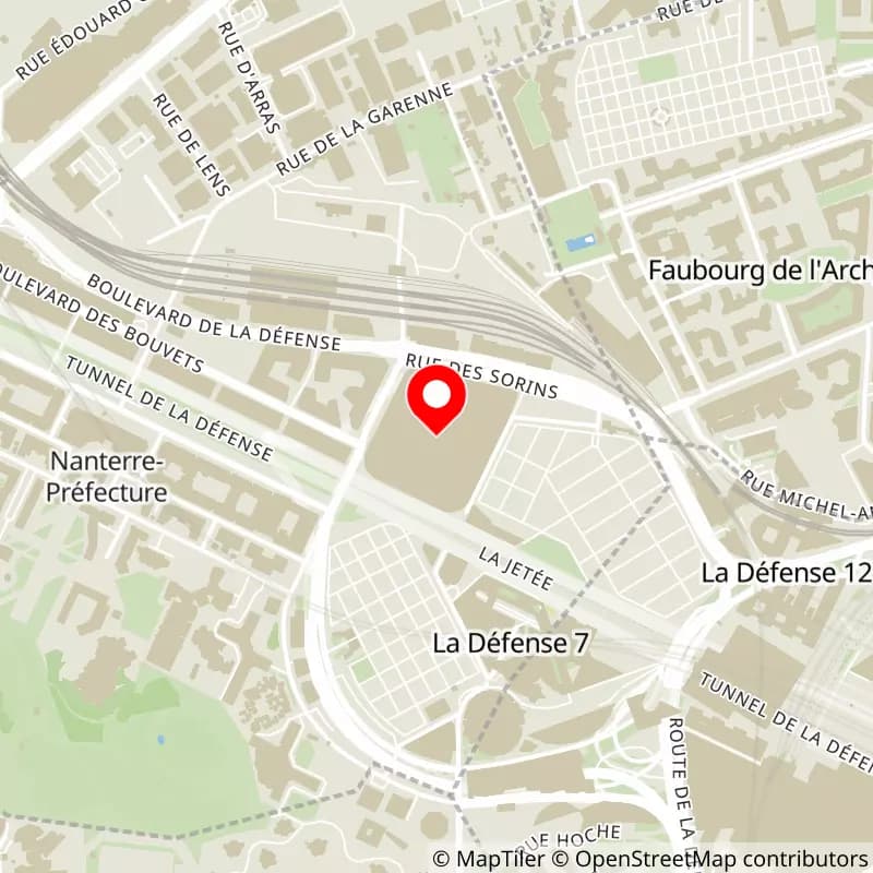 Map of Paris La Defense Arena's location