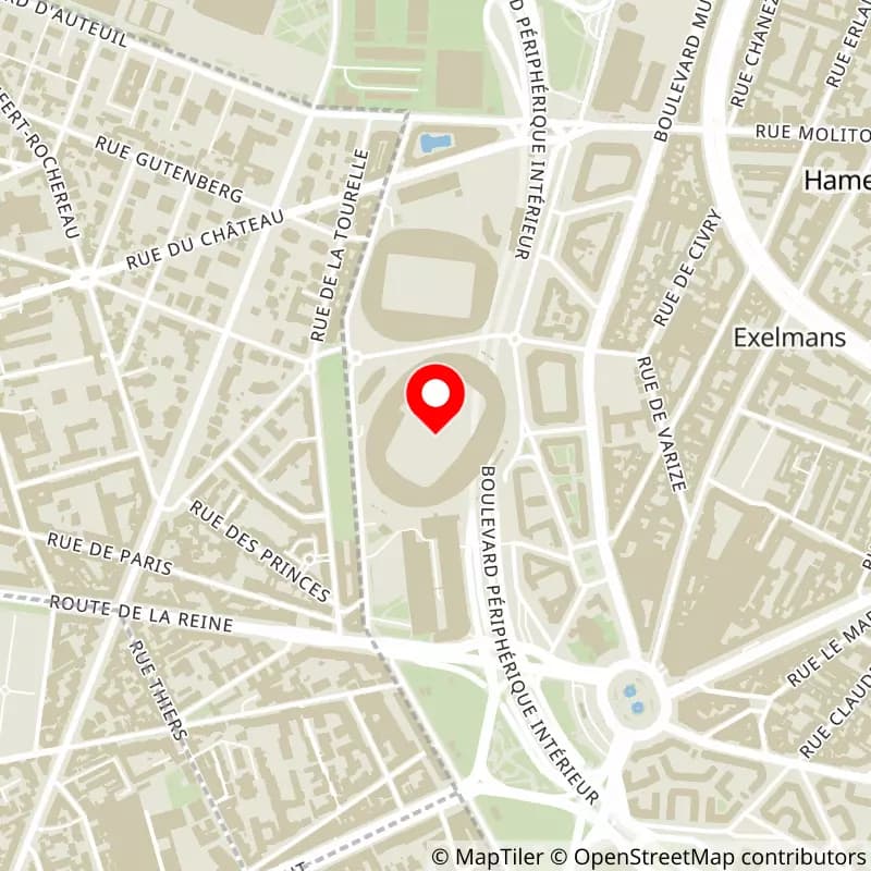 Map of Parc Des Princes's location