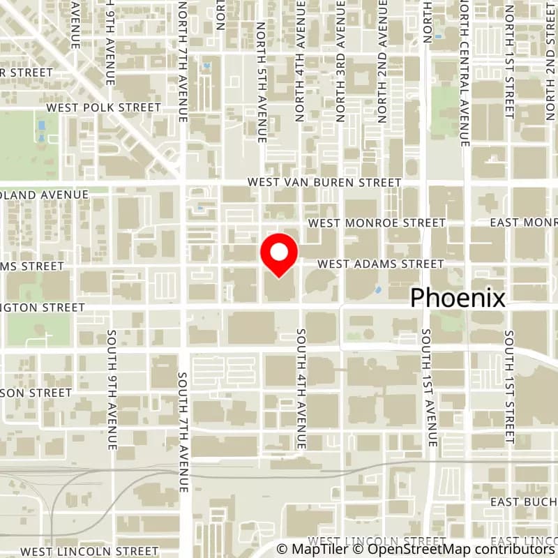 Map of Arizona Financial Theatre's location