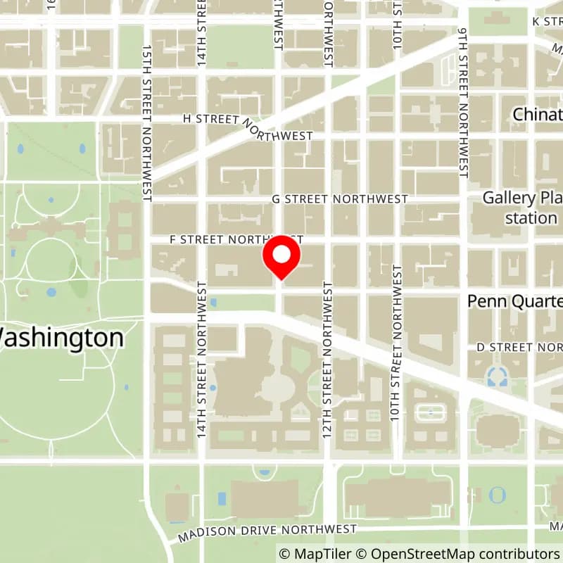 Map of Warner Theatre's location