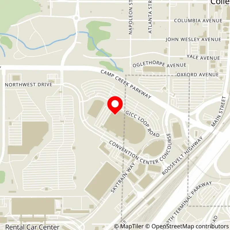 Map of Gateway Center Arena at College Park's location