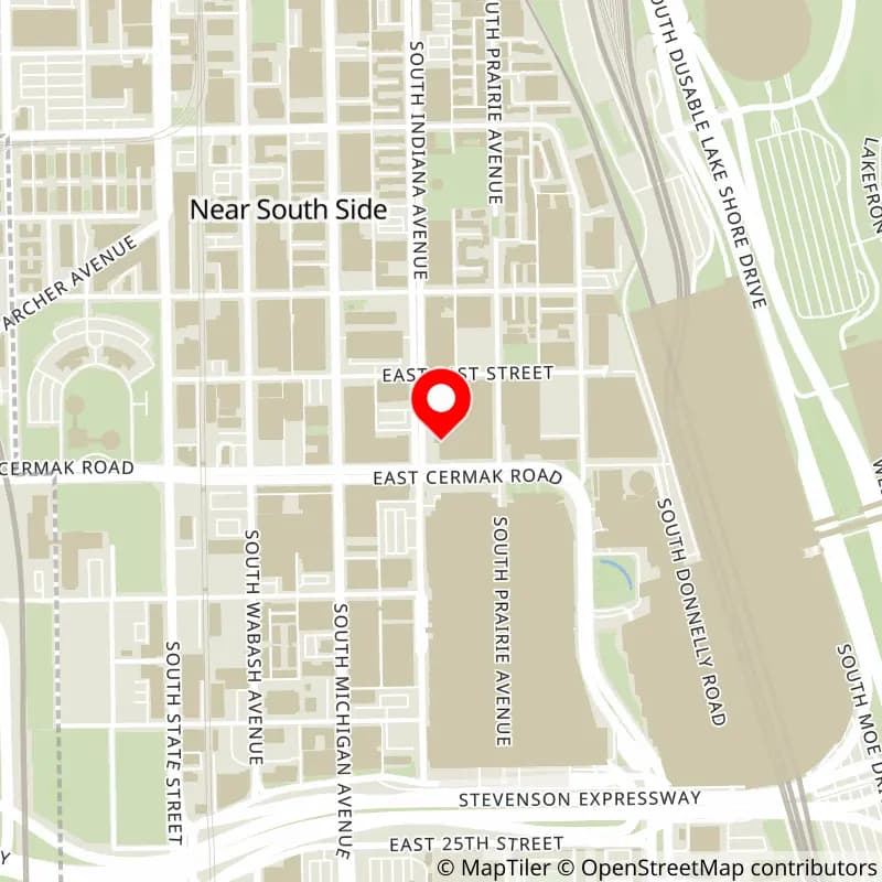 Map of Wintrust Arena's location