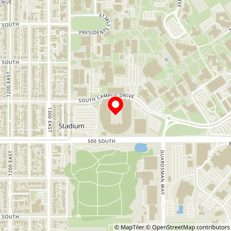 Map of Rice-Eccles Stadium's location