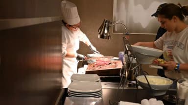 Optum Club's premium buffet chef's station.