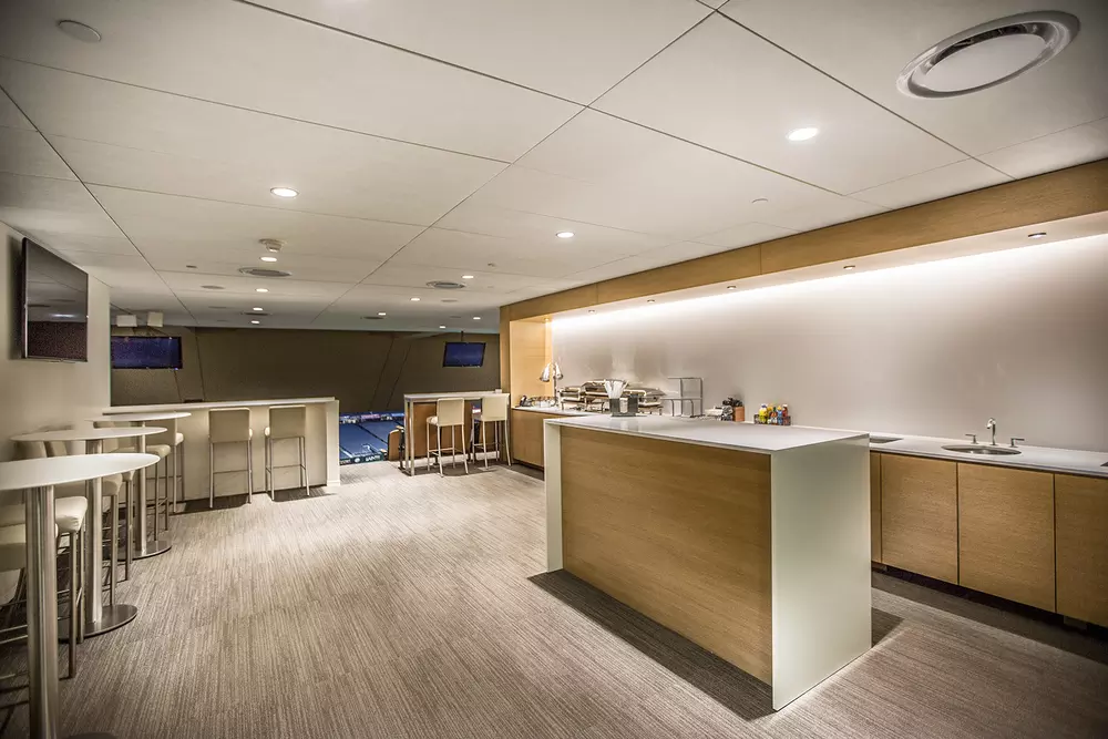 Updated suite interior of a larger, 400 level suite.