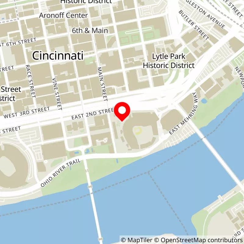 Map of Great American Ball Park's location