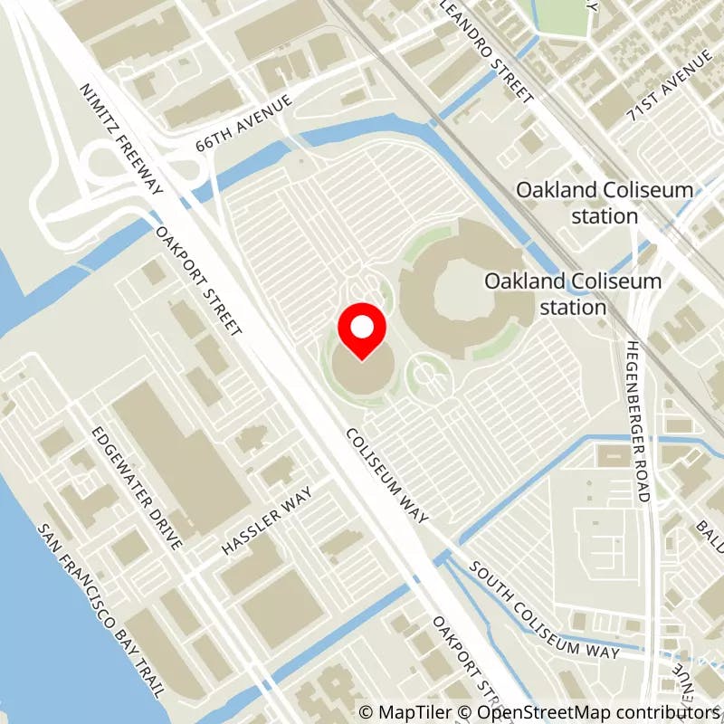 Map of Oakland Arena's location