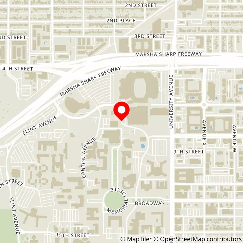 Map of Jones AT&T Stadium's location