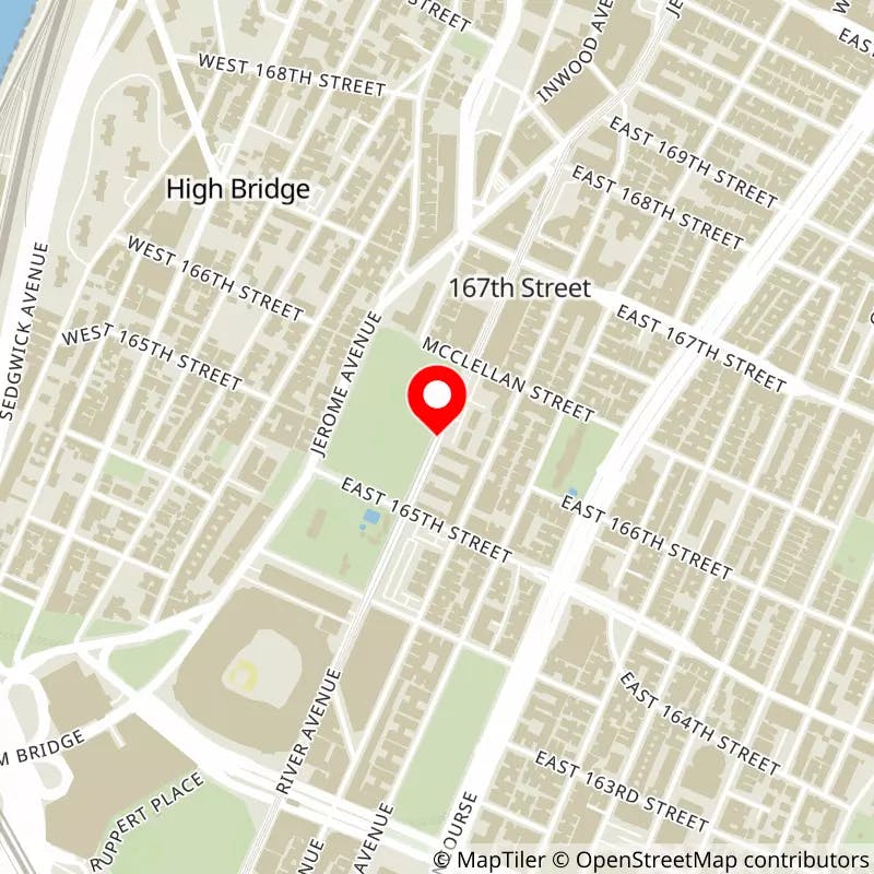 Map of Yankee Stadium's location