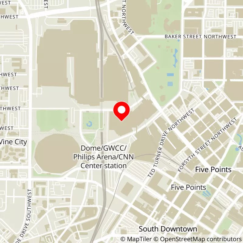 Map of State Farm Arena's location