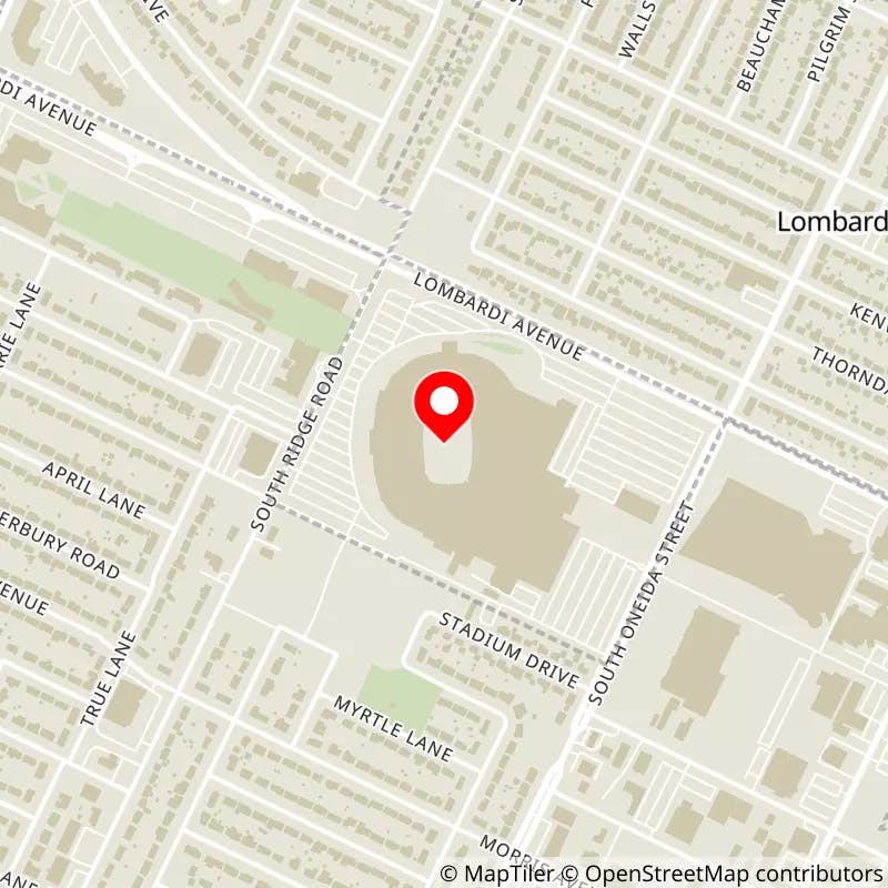 Map of Lambeau Field's location