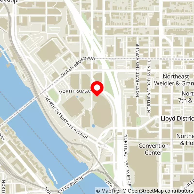 Map of Moda Center's location