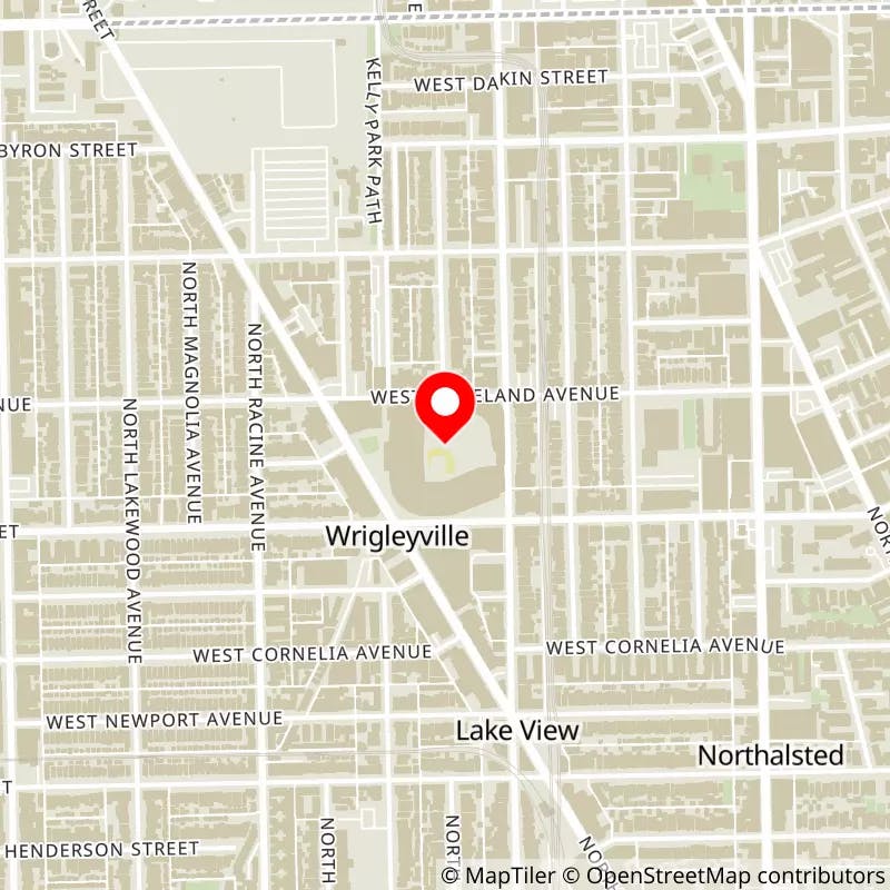 Map of Wrigley Field's location