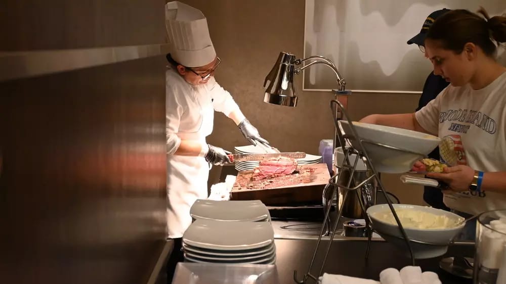 Optum Club's premium buffet chef's station.