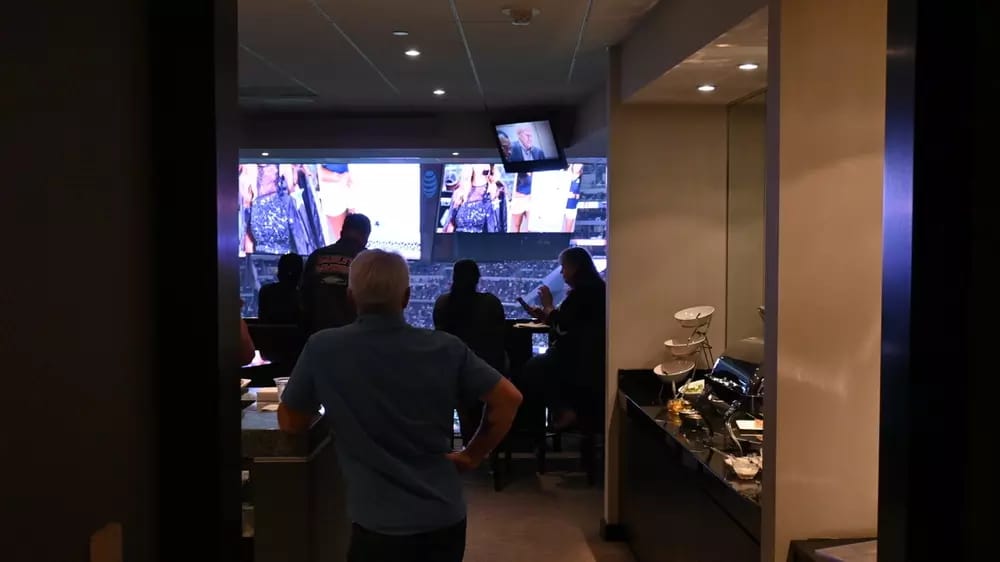 Inside a Ring of Honor Suite at AT&T Stadium.