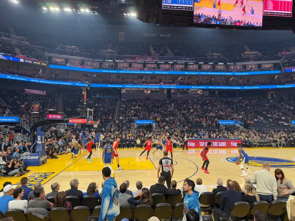 Perfect view of the action from the floor level, slightly elevated for ideal sight lines.