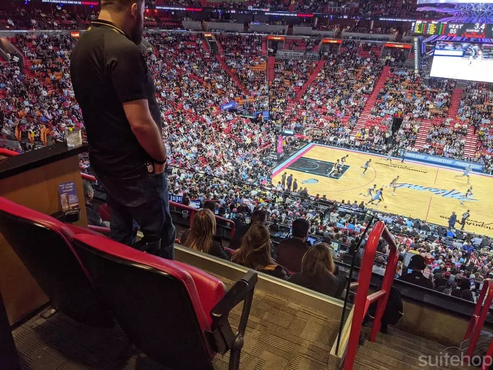 Comfortable, stadium-style seats within Center Court Suite.