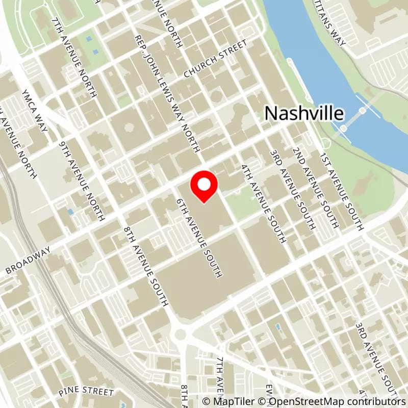 Map of Bridgestone Arena's location