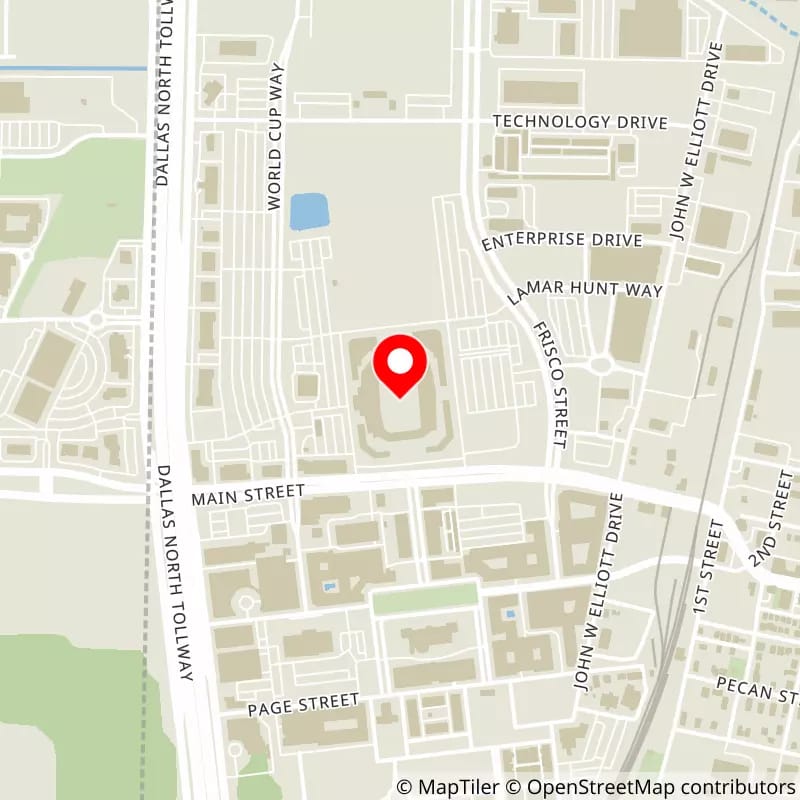 Map of Toyota Stadium's location