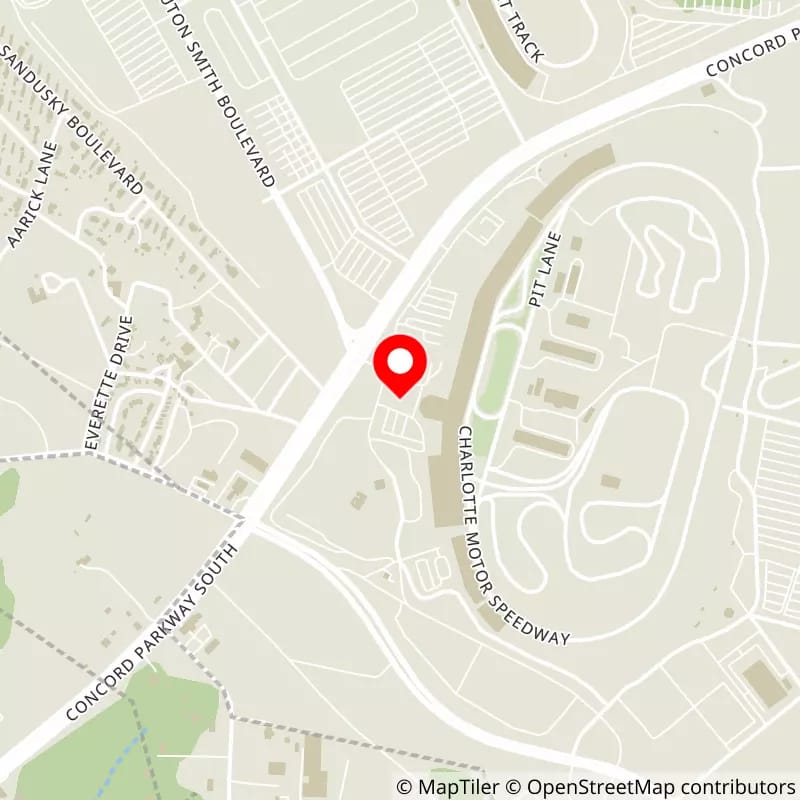 Map of Charlotte Motor Speedway's location