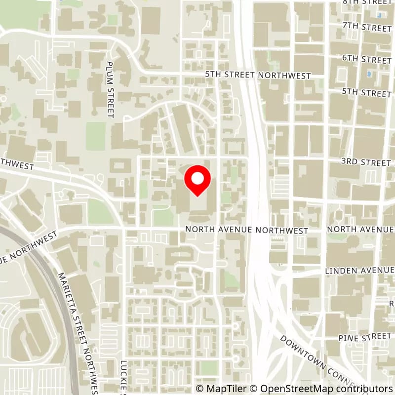 Map of Bobby Dodd Stadium's location