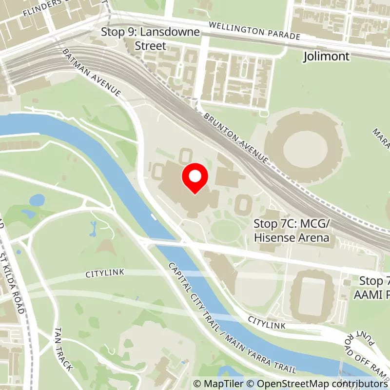 Map of Rod Laver Arena's location