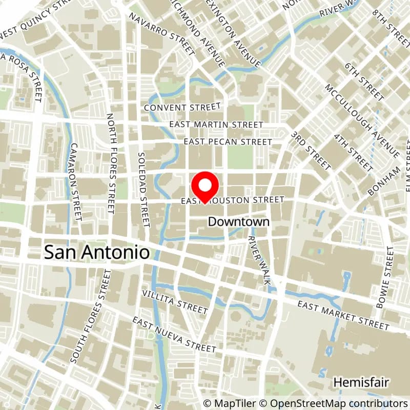 Map of Majestic Theatre San Antonio's location