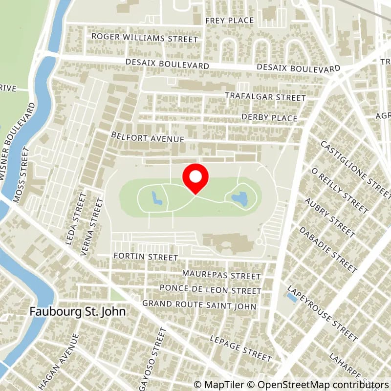 Map of New Orleans Fair Grounds's location