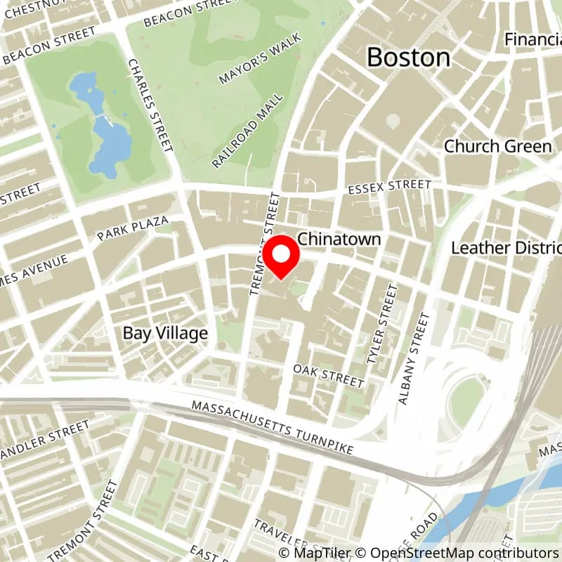 Map of Boch Center Wang Theatre's location