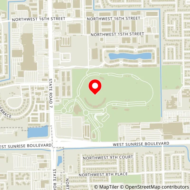 Map of Broward County Stadium's location