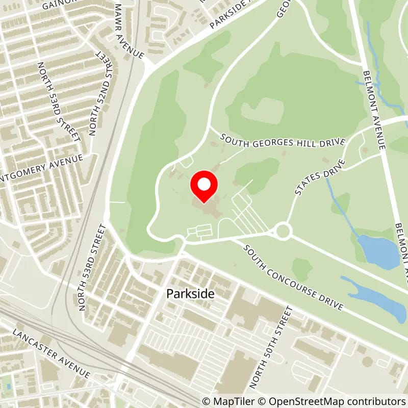 Map of TD Pavilion at The Mann Center's location