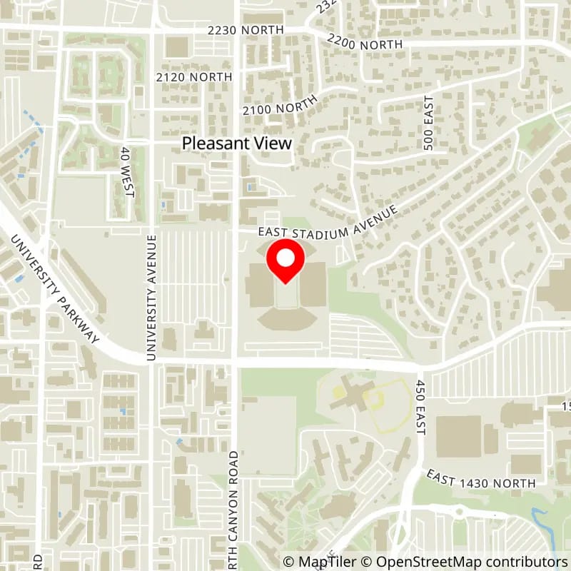 Map of LaVell Edwards Stadium's location