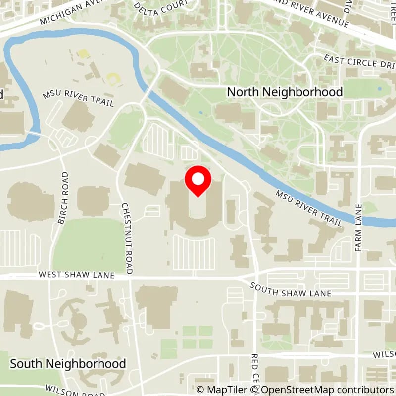Map of Spartan Stadium's location