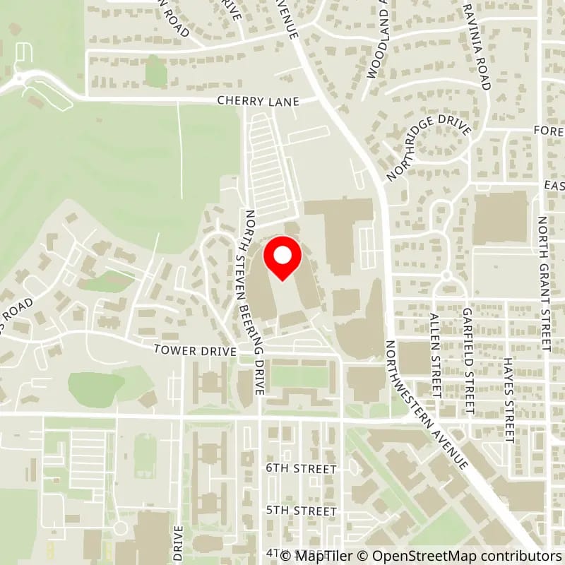 Map of Ross-Ade Stadium's location