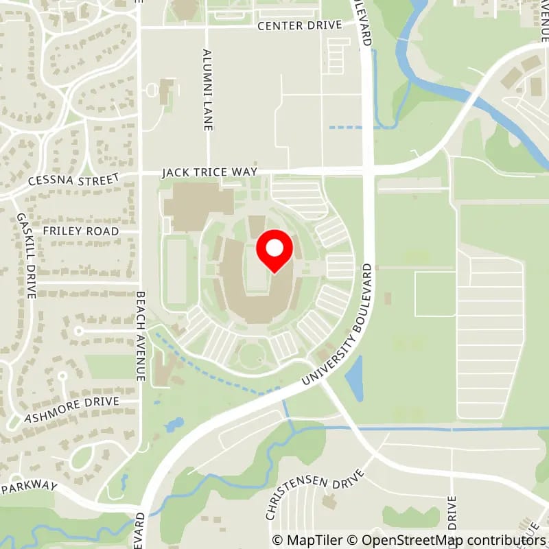 Map of MidAmerican Energy Field at Jack Trice Stadium's location