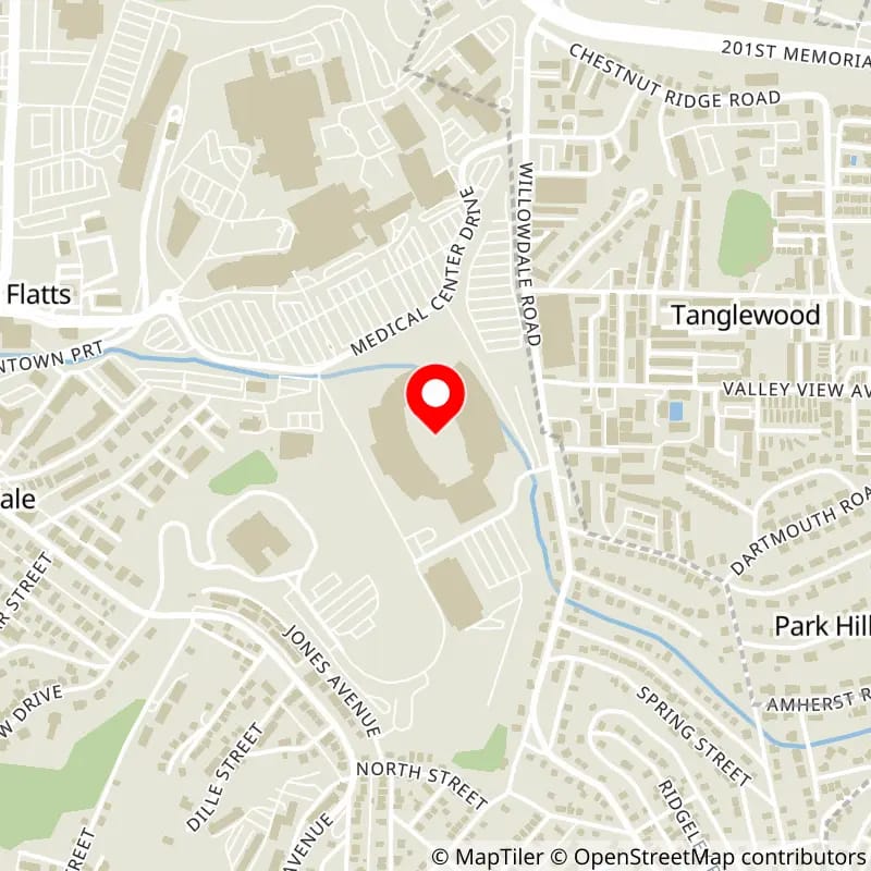 Map of Mountaineer Field at Milan Puskar Stadium's location