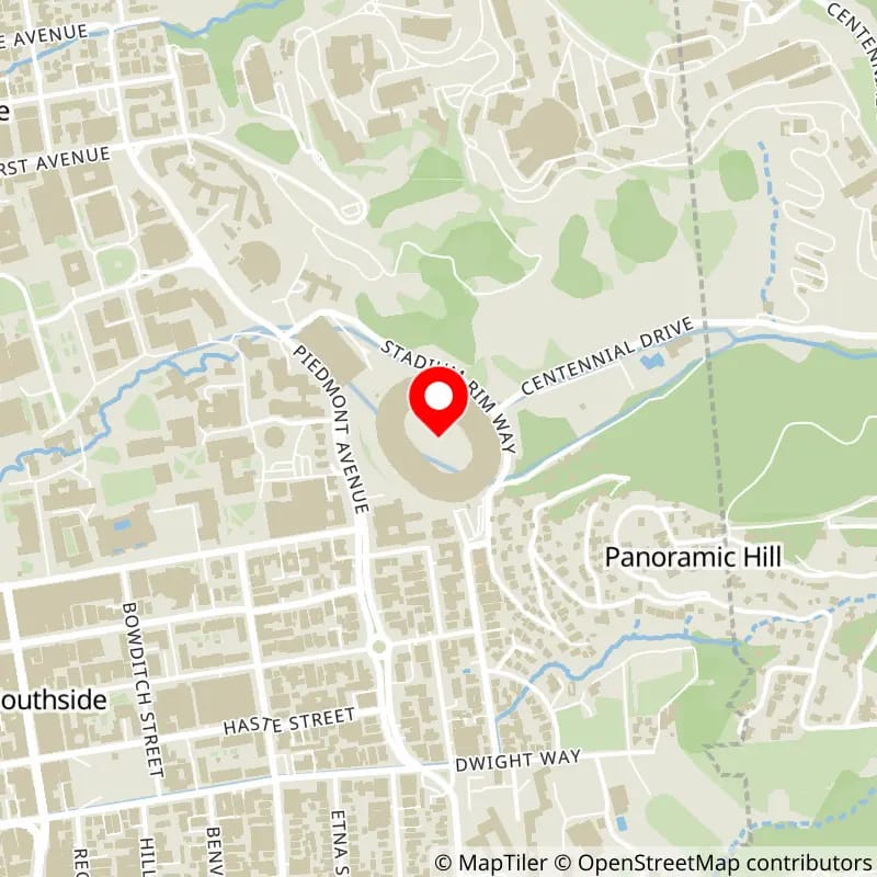 Map of California Memorial Stadium's location