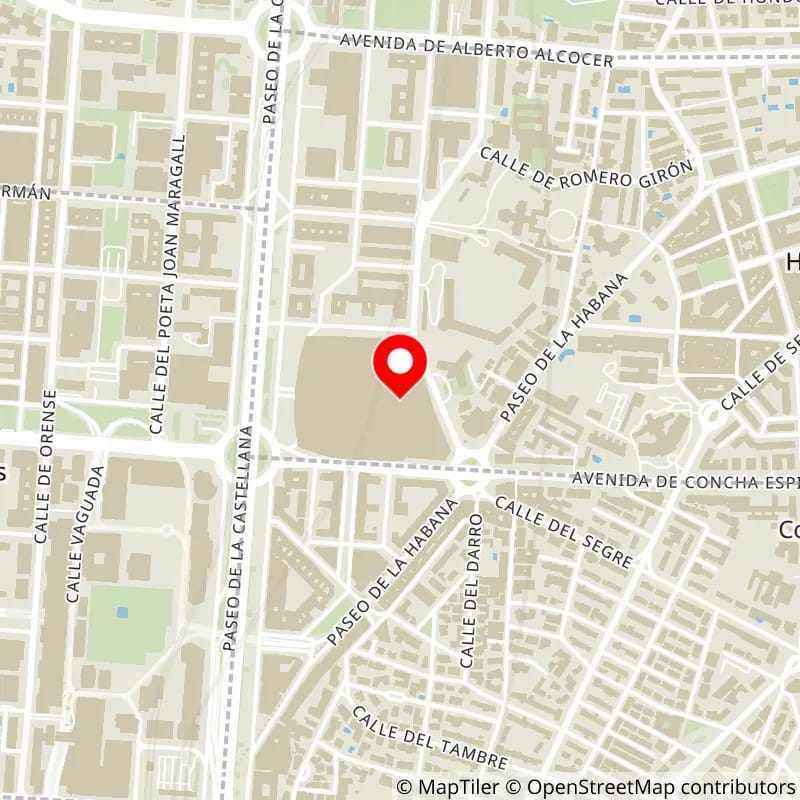 Map of Estadio Santiago Bernabeu's location