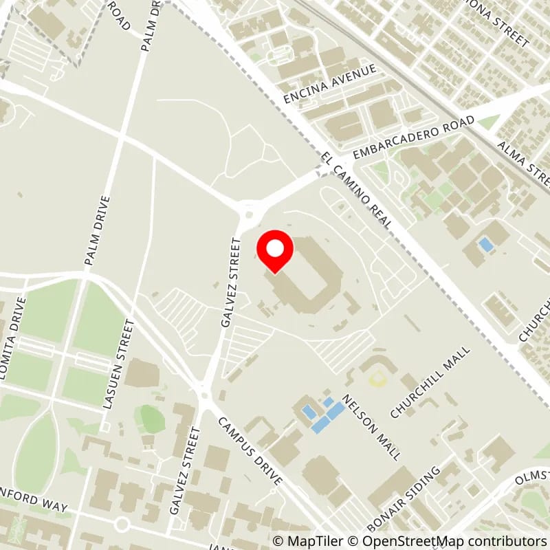 Map of Stanford Stadium's location