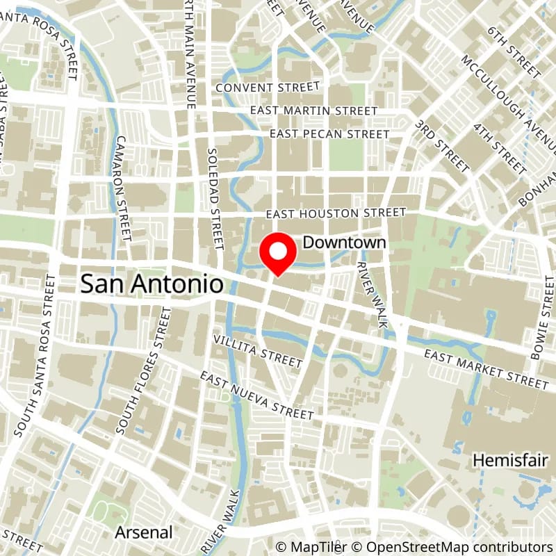 Map of The Aztec Theatre's location