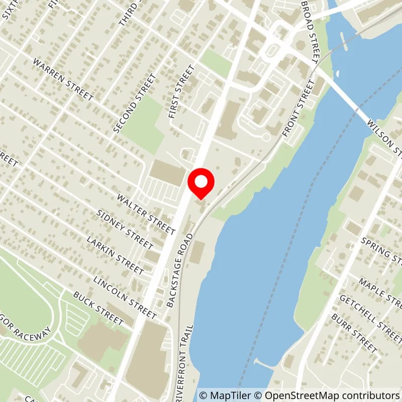 Map of Maine Savings Amphitheater's location