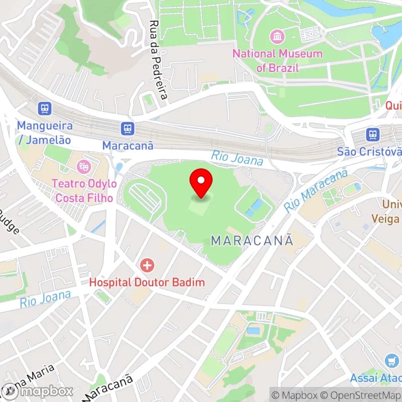 Map of Maracana Stadium's location