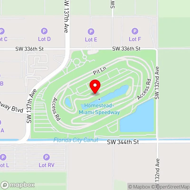 Map of Homestead Miami Speedway's location