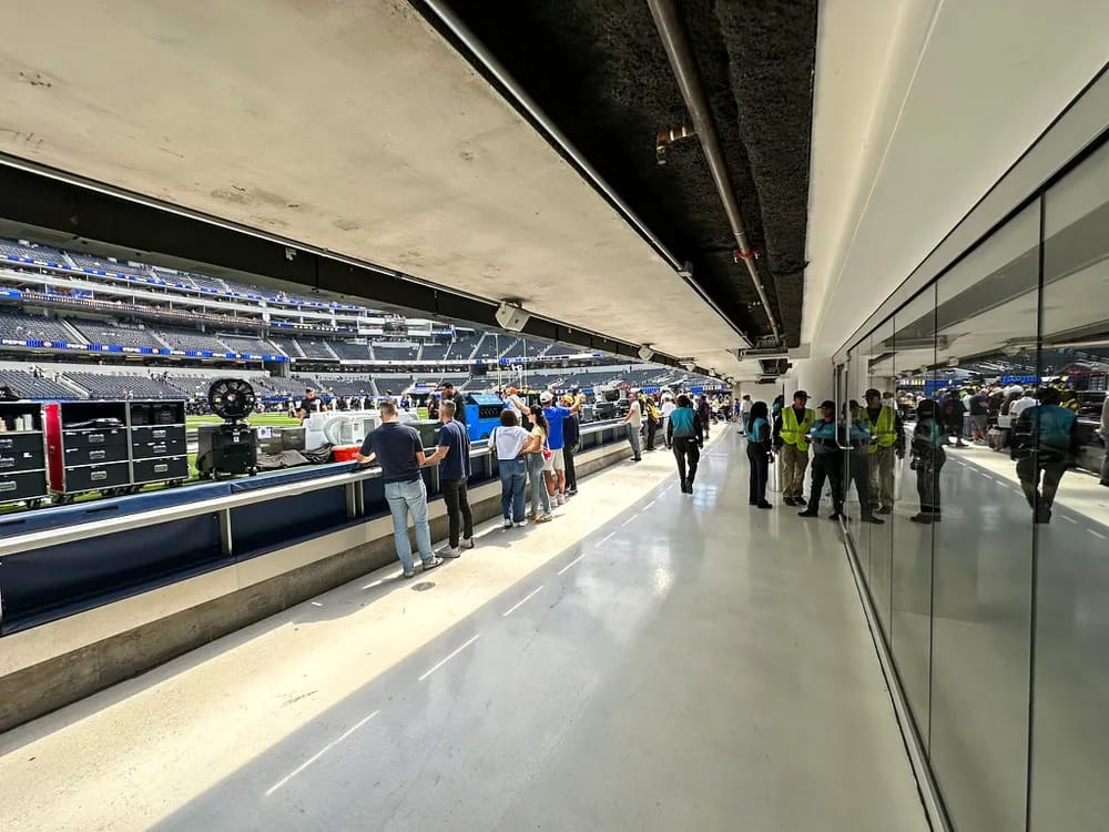 The patio of the club puts you on the sideline, right behind the players.
